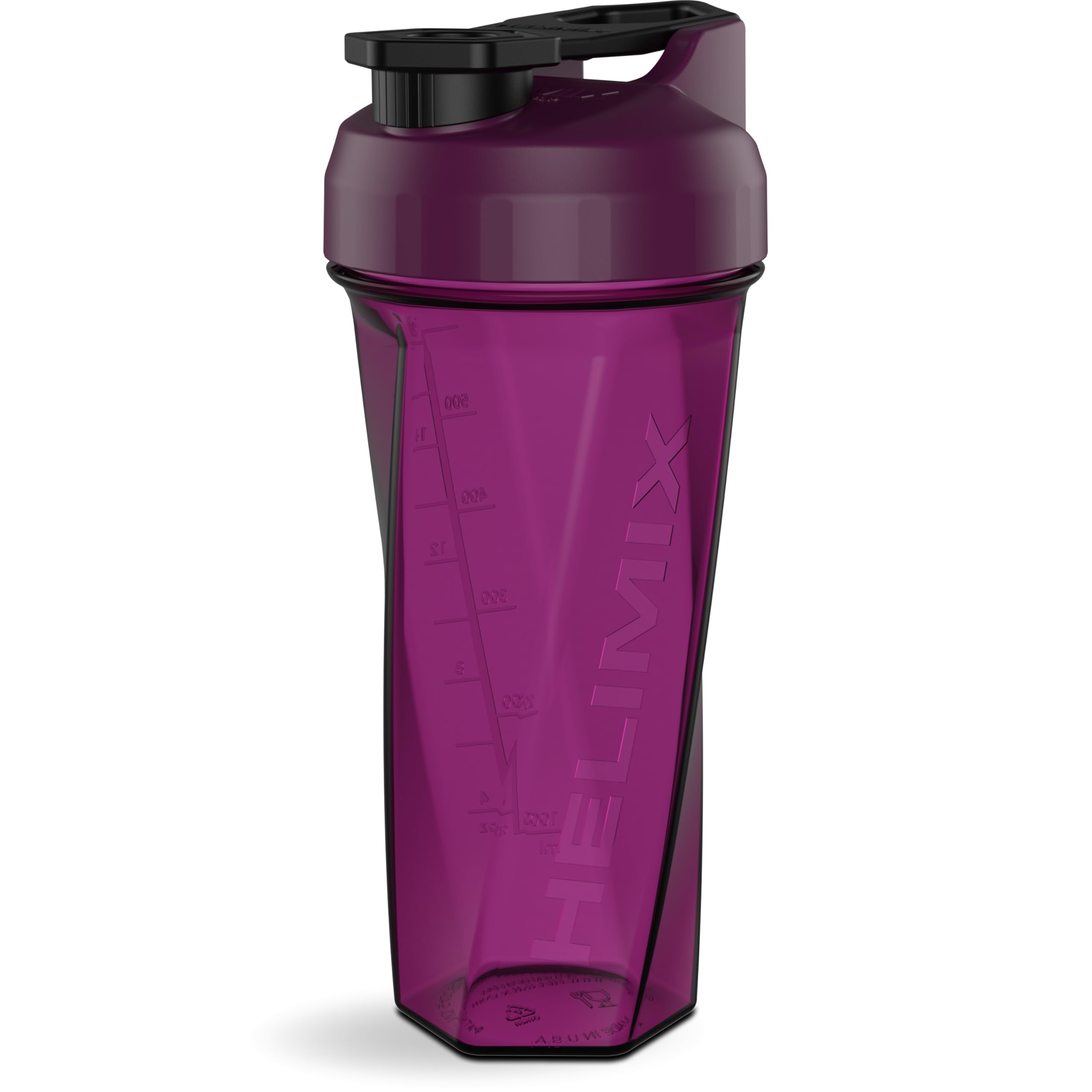 HELIMIX 2.0 Vortex Blender Shaker Bottle Holds upto 28oz | No Blending Ball or Whisk | USA Made | Portable Pre Workout Whey Protein Drink Shaker Cup | Mixes Cocktails Smoothies Shakes | Top Rack Safe