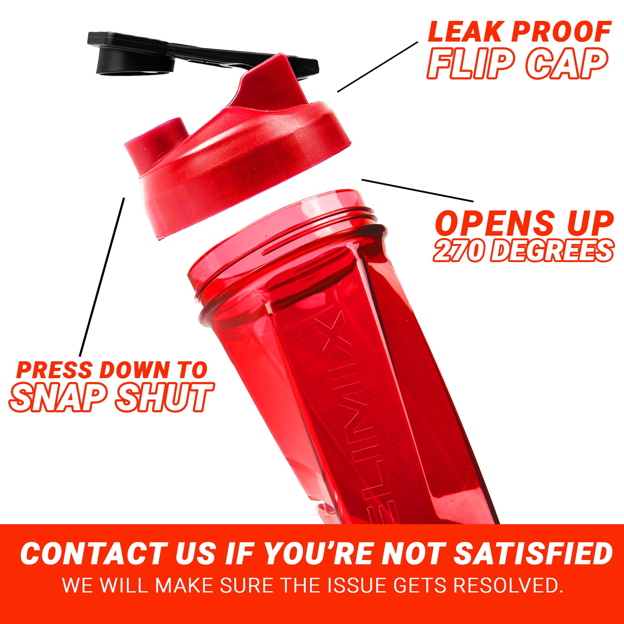 HELIMIX 2.0 Vortex Blender Shaker Bottle Holds upto 28oz | No Blending Ball or Whisk | USA Made | Portable Pre Workout Whey Protein Drink Shaker Cup | Mixes Cocktails Smoothies Shakes | Top Rack Safe