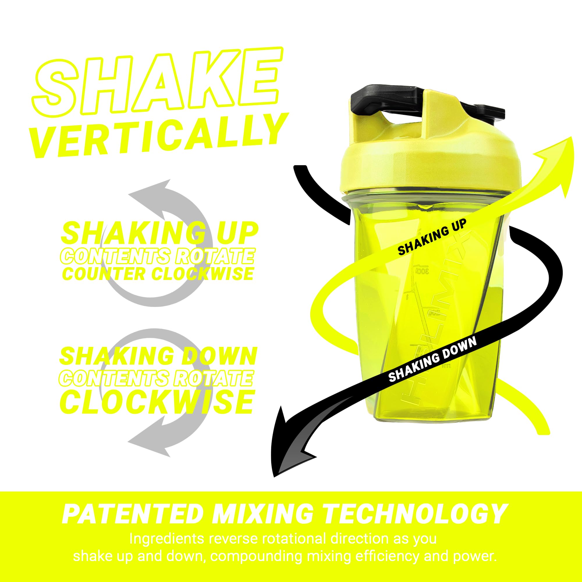 HELIMIX 2.0 Vortex Blender Shaker Bottle Holds upto 28oz | No Blending Ball or Whisk | USA Made | Portable Pre Workout Whey Protein Drink Shaker Cup | Mixes Cocktails Smoothies Shakes | Top Rack Safe