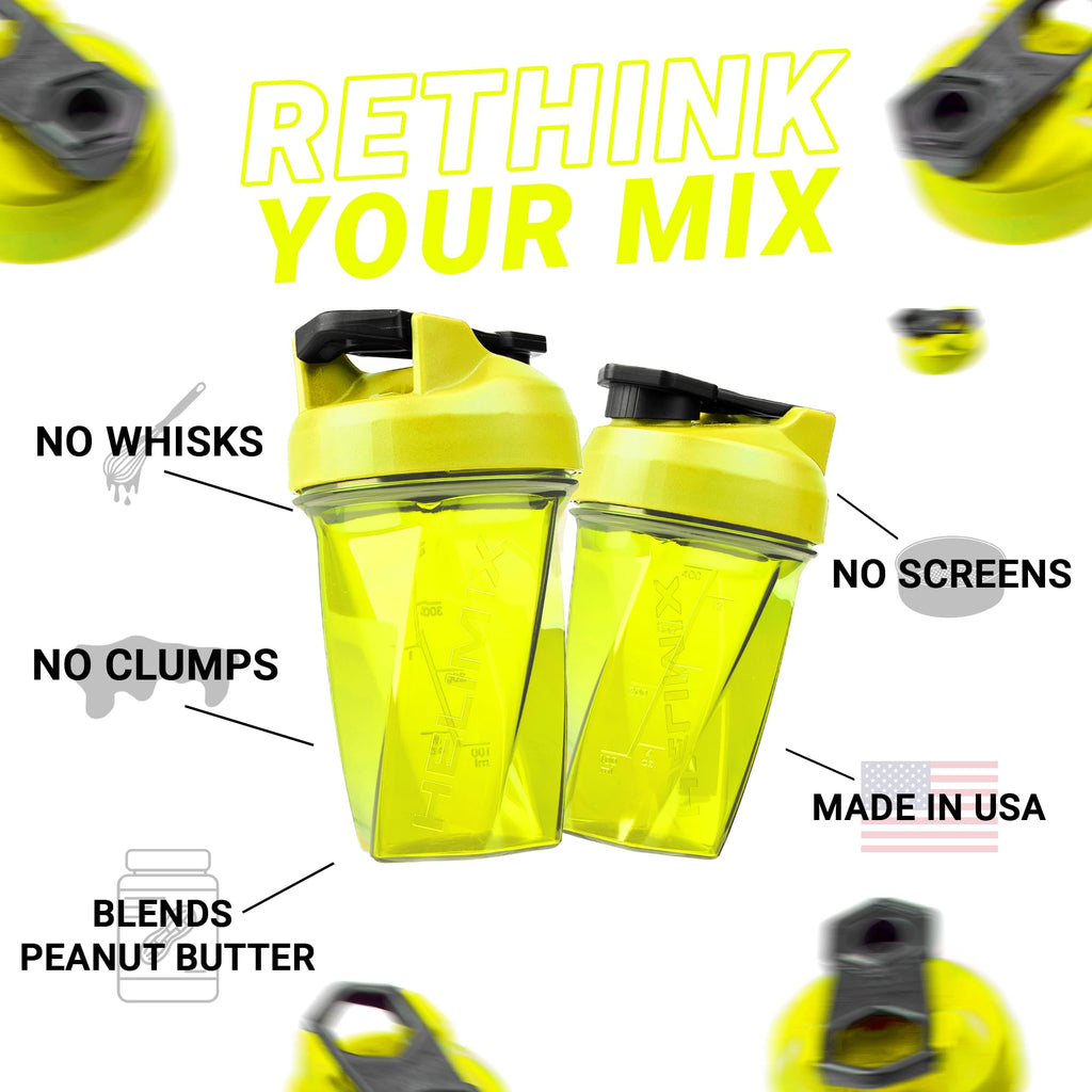 HELIMIX 2.0 Vortex Blender Shaker Bottle Holds upto 28oz | No Blending Ball or Whisk | USA Made | Portable Pre Workout Whey Protein Drink Shaker Cup | Mixes Cocktails Smoothies Shakes | Top Rack Safe