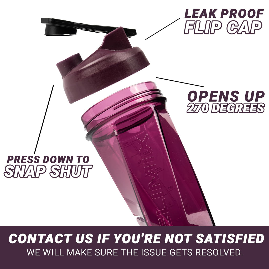 HELIMIX 2.0 Vortex Blender Shaker Bottle Holds upto 28oz | No Blending Ball or Whisk | USA Made | Portable Pre Workout Whey Protein Drink Shaker Cup | Mixes Cocktails Smoothies Shakes | Top Rack Safe