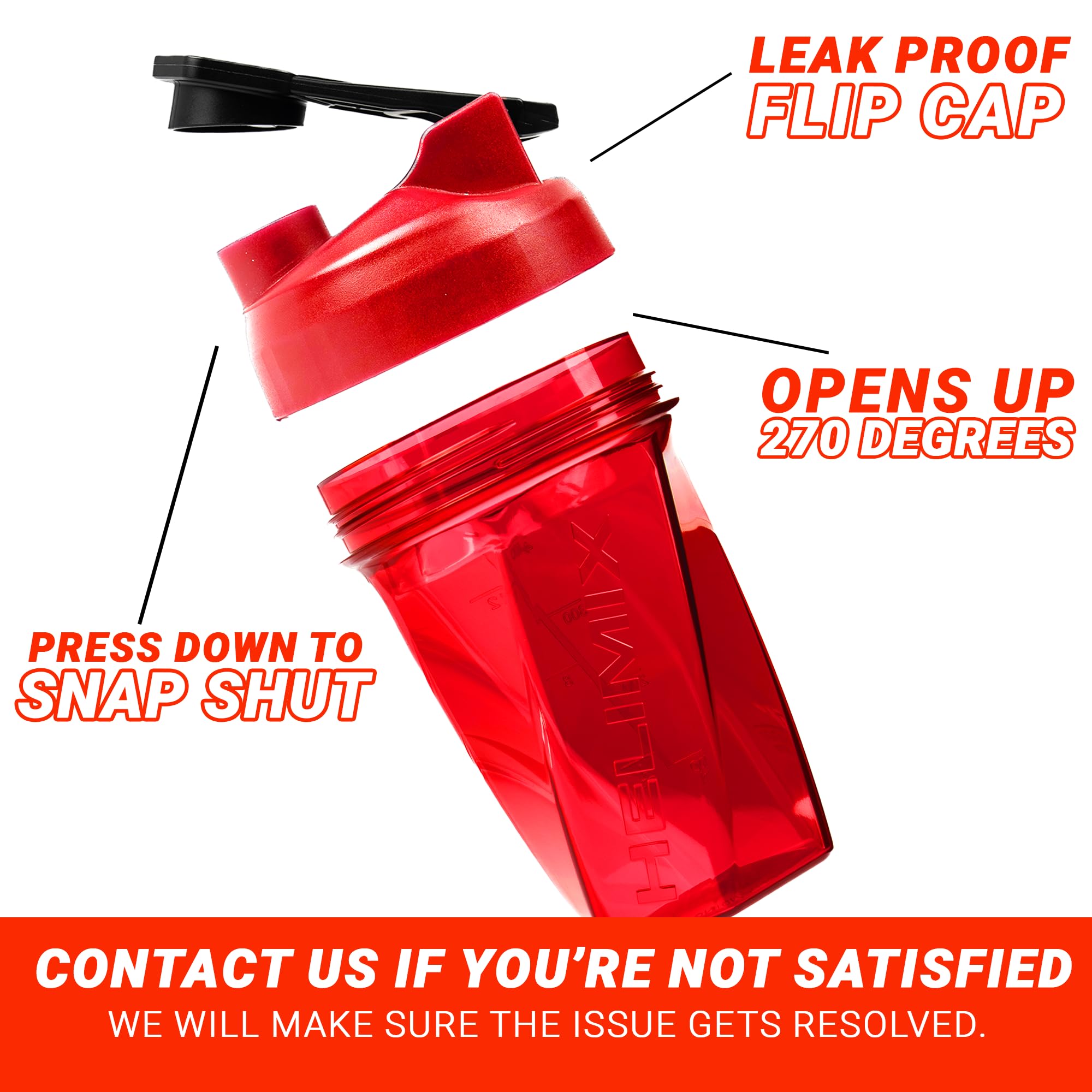 HELIMIX 2.0 Vortex Blender Shaker Bottle Holds upto 28oz | No Blending Ball or Whisk | USA Made | Portable Pre Workout Whey Protein Drink Shaker Cup | Mixes Cocktails Smoothies Shakes | Top Rack Safe