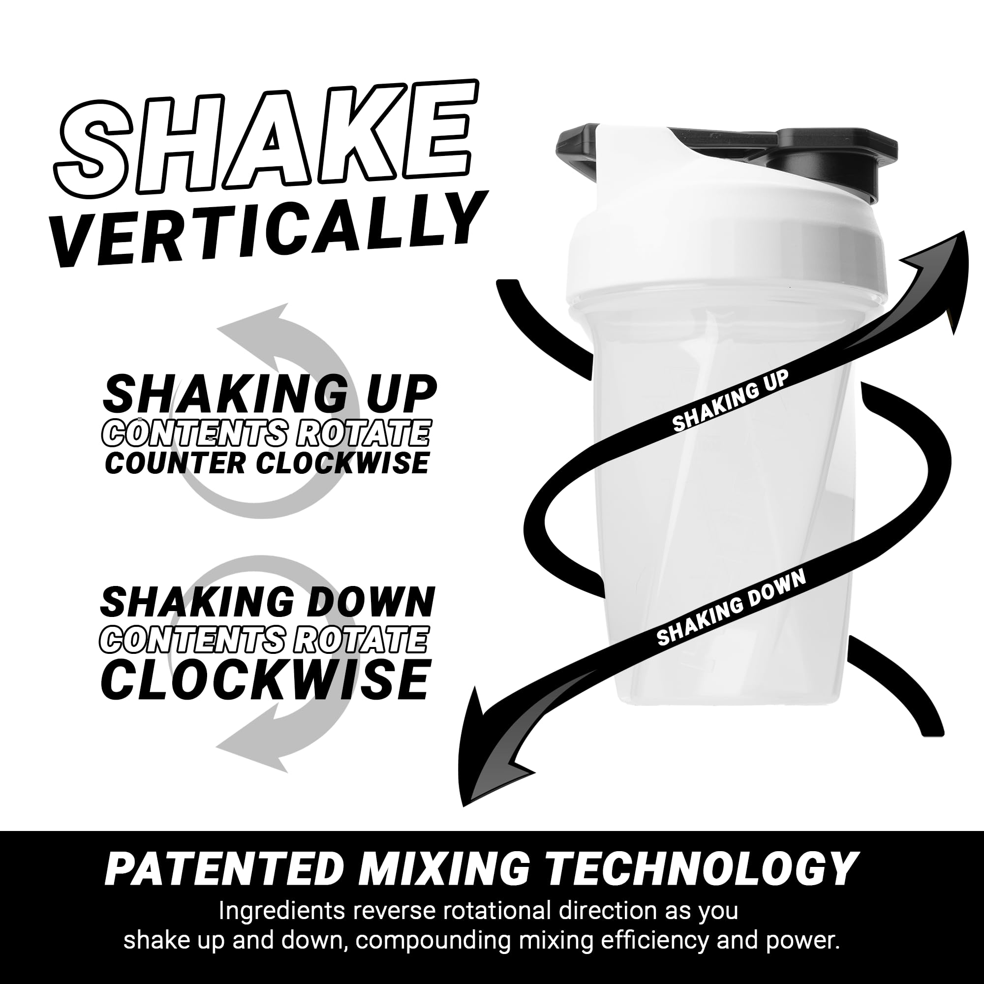 HELIMIX 2.0 Vortex Blender Shaker Bottle Holds upto 28oz | No Blending Ball or Whisk | USA Made | Portable Pre Workout Whey Protein Drink Shaker Cup | Mixes Cocktails Smoothies Shakes | Top Rack Safe