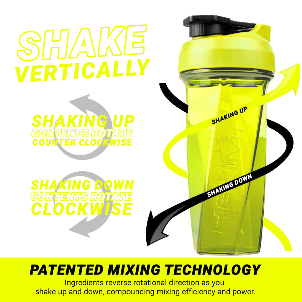 HELIMIX 2.0 Vortex Blender Shaker Bottle Holds upto 28oz | No Blending Ball or Whisk | USA Made | Portable Pre Workout Whey Protein Drink Shaker Cup | Mixes Cocktails Smoothies Shakes | Top Rack Safe
