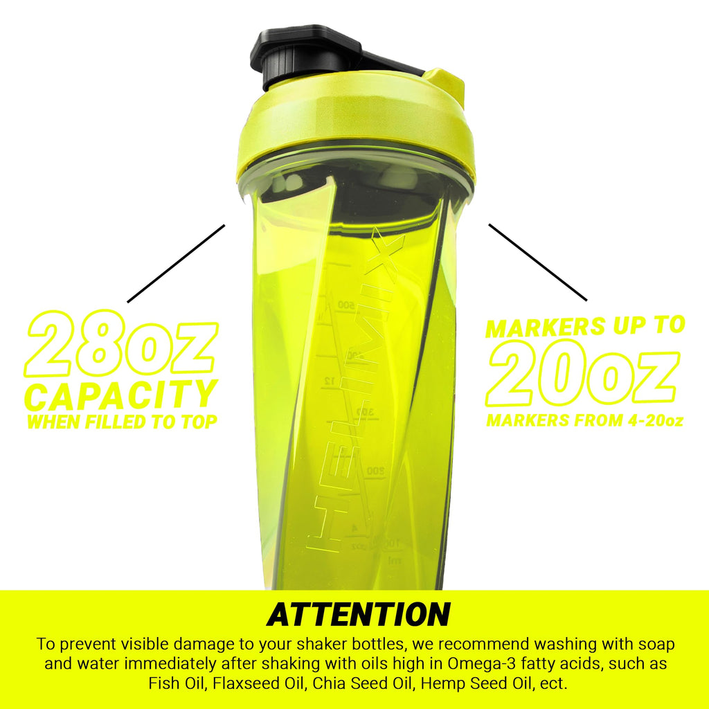 HELIMIX 2.0 Vortex Blender Shaker Bottle Holds upto 28oz | No Blending Ball or Whisk | USA Made | Portable Pre Workout Whey Protein Drink Shaker Cup | Mixes Cocktails Smoothies Shakes | Top Rack Safe