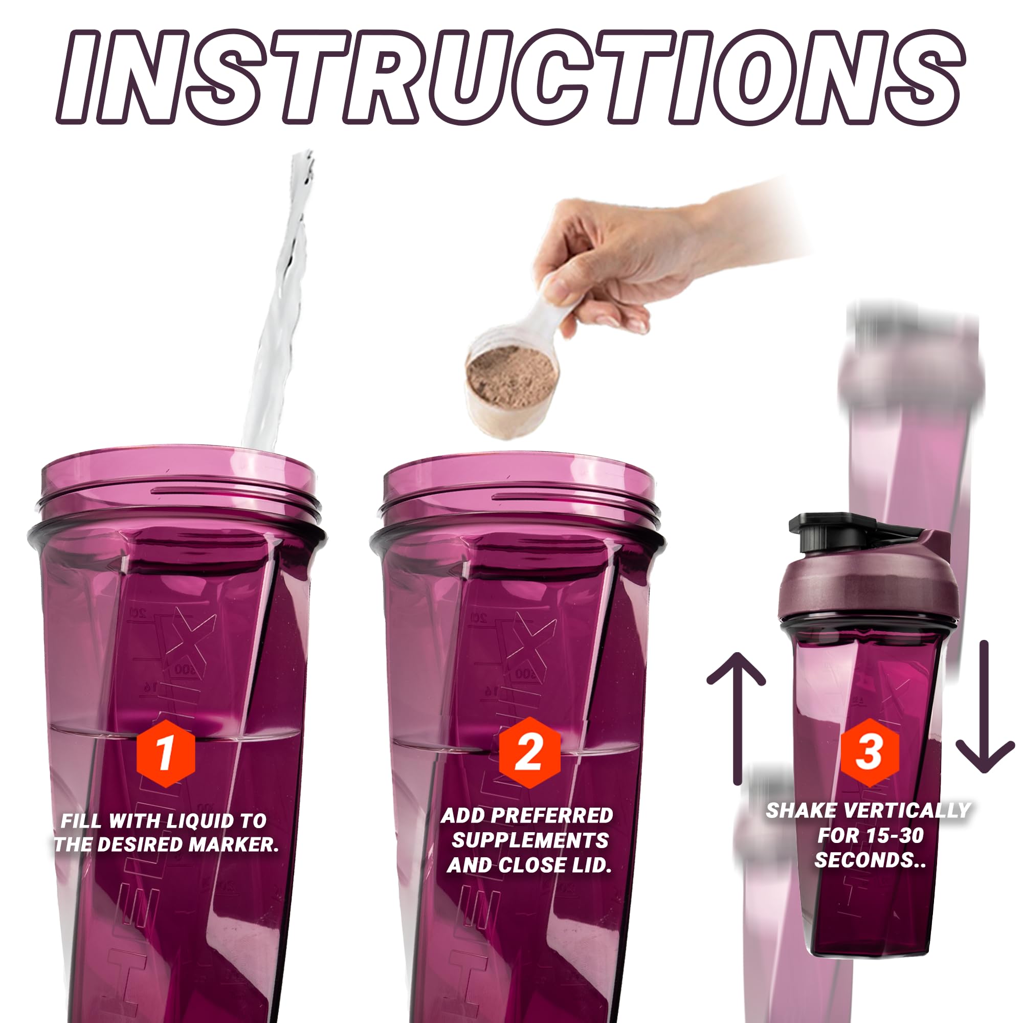 HELIMIX 2.0 Vortex Blender Shaker Bottle Holds upto 28oz | No Blending Ball or Whisk | USA Made | Portable Pre Workout Whey Protein Drink Shaker Cup | Mixes Cocktails Smoothies Shakes | Top Rack Safe
