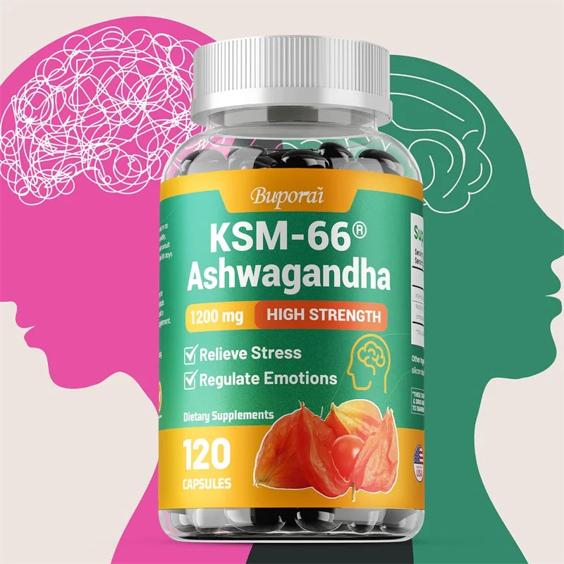 KSM-66 Ashwagandha Extracts - Relieve Stress and Mood, Improve Sleep, and Increase Focus and Brain Health